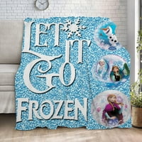 Frozen Olaf baca za kauč - 3D meke i tople ukrasne zimske deke - ugodno, nejasno, pahuljasto, plišano lagano bacanje ćebad za krevet, kauč, H