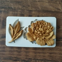 RUZIYOOG Torta za tortu od 3D Trodimenzionalni božurni cvijet i listovni pečenje silikon Fondant Diy