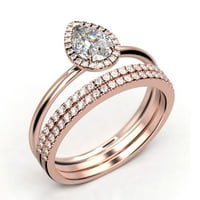Prekrasna Art Deco 2. Carat Pear Rez pristupačni prsten za angažman dijamant, klasični vjenčani prsten,