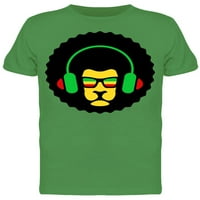 LION Slušanje reggae majica muškarci -Image by shutterstock, muško 3x-veliki