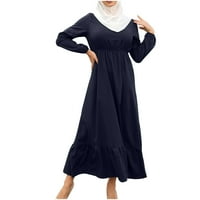 Haljine za žensku odjeću s dugim rukavima sezonske modne ženske ljetne haljine za žene muslimanske patentne