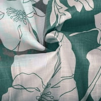 Efsteb Plus Veličina pada vrhovi za žene Lagani modni labavi dugi rukav Tors LEAL pamučne posteljine na vrhu Casual Fashion tiskane bluze vrhovi zelenog xxl