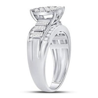 10k bijeli zlatni okrugli dijamantni kliznik bridalni zaručnički prsten CTTW veličine 8