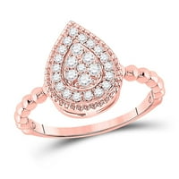 10k Rose Gold okrugli dijamantni dijamantski prsten CTTW