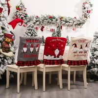 Božićna stolica za trpezariju netkana posteljina Božićne ukrase stolice sklizački štitnici zaštitnika za suknje za Xmas za večeru Dekor za kuhinju Kuhinja