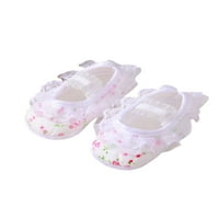 Woobling novorođenčad Mary Jane STANS mekane jedinice princeze cipele sa čipkom čipke up loafer ravne rođendane hodanje cipele slatke mocassins prewalker moda cvjetna ružičasta 4c