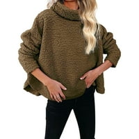 Ženski casual prevelizirani kaput dugih rukava pulover dukserice TURTleneck vrhovi
