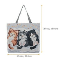 Vezena mačka torba za ramena dekorativne studente Jednokrevetna torba velika torba