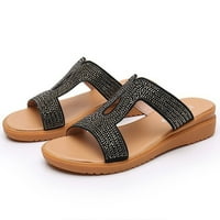 DMQupv Wide Fit Sandale za žene s elastičnim kantama za gležnjeve Casual Bohemian plaže cipele na listići