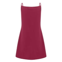 Ženske oblače V-izrez Ležerne prilike za ispisane koljena Ljetna haljina bez rukava crvena 4xl