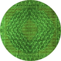Ahgly Company u zatvorenom okruglom perzijskim zelenim tradicionalnim prostirkama, 8 'runda