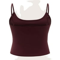 Žene Ležerne prilike Solid Spagetti remen Cami Maroon Tops Camis