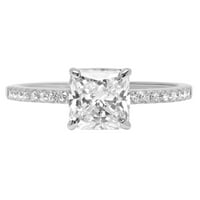 2. CT Asscher Clear Simulirani dijamant 18k Bijelo zlato Graviranje Izjava bridalne godišnjice Angažovanje vjenčanog prstena veličine 11