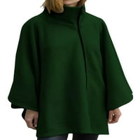 Paille dame kaput pune zip odjeća Poncho jakna izgubljena zima topli kardigan tamno zeleni m