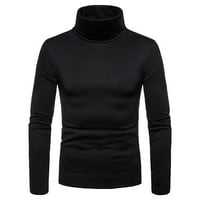 Muškarci Ležerne bazne košulje Bluze Solid Turtleneck dugih rukava s dugim rukavima Crna, L