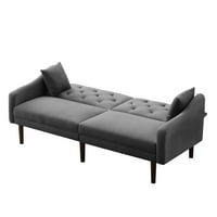 Modern Futon kauč na razvlačenje, kauč s kaučem na kauču na kauču s dva jastuka, podesivi naslon za