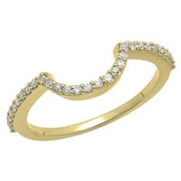 DazzlingRock kolekcija okrugla bijela dijamantska godišnjica vjenčanica za vjenčani nosač kontura za žene za žene u 10k žuto zlato, veličine 9