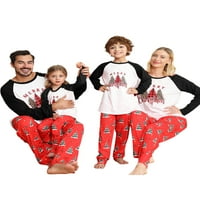 wsevypo božićna porodična pidžama Podudarni set Xmas Tree Ispisano spavanje hlače za spavanje beba pidžamas