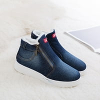 Nove stilske pamučne cipele Nove zimske čizme za zadebljane traper korejske pamučne cipele Dnevno tamno plave veličine 6.5