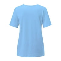 Gathrrgyp ženski vrhovi i bluze, ljetni klirens, ženske modne vrhove printe casual labavo fit majice bluza za bluzu za zatvaranje