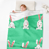 Prekrivač za uskršnji dekor sa jastukom za kauč na kauču super mekana flanela crtani plišani pokrivač šareno jaja cvjetnjake baca za djecu za odrasle