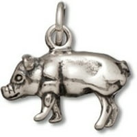 Sterling srebrni 30 3D stojeći ili hodajući svinjski svinjski ogrlica