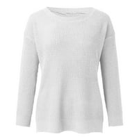 Džemper za ženske labave dugih rukava džemper casual o vrat pulover u nemiru