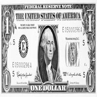 Jedan dolar račun. Npresident George Washington na prednjem dijelu U.S 1 dolar napomena, 1963. Poster