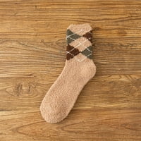 Ženske čarape Zimska dijamantska koral baršun topla cijev za spavanje kod kućnih čarapa za žene