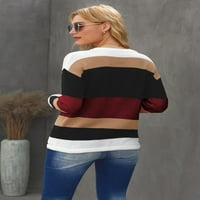 Džemper za jesen za žene u boji blokade džemper s-2xl