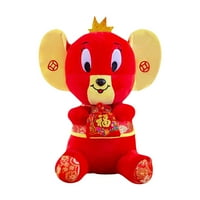 Godina od maskota za maskote štakora Novogodišnja poklon crveni paket miša plišana zodijaka lutka