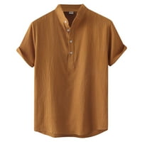 Majica muške majice Muška majica Top Solid Top Labava košulja Kratki rukav sa ogrlicom za kratki košulju