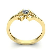 Originalna 0,40CTW okruglica Dijamantna ženska ženska bridalna zapažanica Angažman prsten od punog 10k