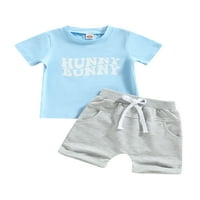 Gwiyeopda Toddler Baby Boy odjeća Ljeto kratki rukav pamučni majica TOWS Hratke Outfits