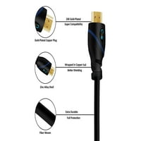 150ft brzi HDMI kabl mužjak za muškarce sa Ethernet crni ugrađeni signalni pojačao signalni signal, podržava 4K 30Hz, 3D, 1080p i audio povratni CNE620428