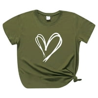 Rollbacks Majice za žene kratki rukav Teen Grils Modna odjeća Crewneck Tee Majica Oblik srca Grafički