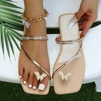 Dame Flat Thong papuče leptir set toe sandale djevojke set sandale ravne kaiševe casual kućne sandale