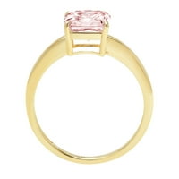 1. CT sjajan momak simulirani ružičasti dijamant 14k žuti zlatni pasijans prsten sz 10