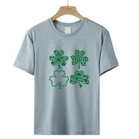 Dnevna košulja St Patricks, ženske vrhove Ležerne prilike za vrat kratkih kratkih rukava s kratkim rukavima Grey M