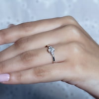 Minimalni CT Moissitni prsten, tri kamena moissan prstena za žene, moissitni osmice prsten, srebrna srebra, US 5,00