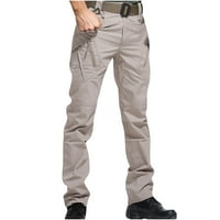 Teretne hlače za muškarce, pamučne casual pantalone, opuštene fit radne pantalone sa više džepom muške