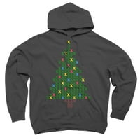 Christmas Cross Stitch charcoal sivi grafički pulover Hoodie - Dizajn od strane ljudi XL