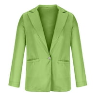 Lolmot Womens Elegent Solidarna odjeća Okrenite jaknu na ovratniku za žene Jesen dugi rukav kaput Business Blazer za žene
