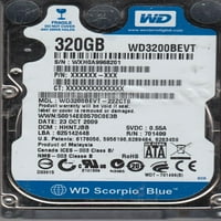 WD3200BEVT-22ZCT0, DCM Hhntjbb, Western Digital 320GB SATA 2. Hard disk