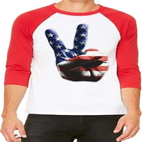 Unizno američko mirovno ručno bijeli crveni c rukavi za bejzbol majica s rukavima