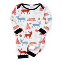 Hirigin Božićna porodica Podudaranje pidžama Set Xmas Dinosaur Print PJS odijelo dugih rukava majica