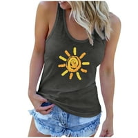 Oslinska ušteda ljetni tenkovi za žene Slim Fit Casual Trendy Girls Graphic Tops Fashion Dame Bluze