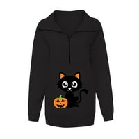 Žene Ležerne modne Halloween Print Dugi rukav sa zatvaračem