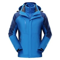 Kišna jakna Ženska čvrsta boja tri u jednoj vjetroottnoj i toplom vjetrobranskom i planinarskom odijelu