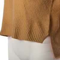 A2Y ženski opušteni fit mock mahovina lepršavog pletena visoki džemper tamni senf 1x
